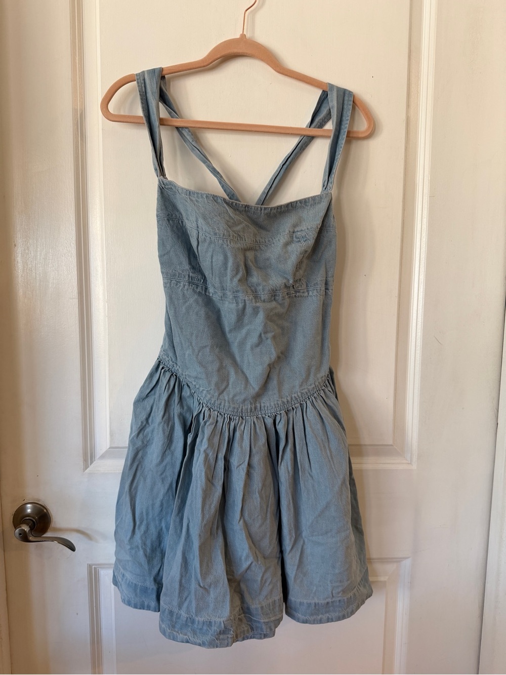 Free People Light Blue Denim Mini Dress